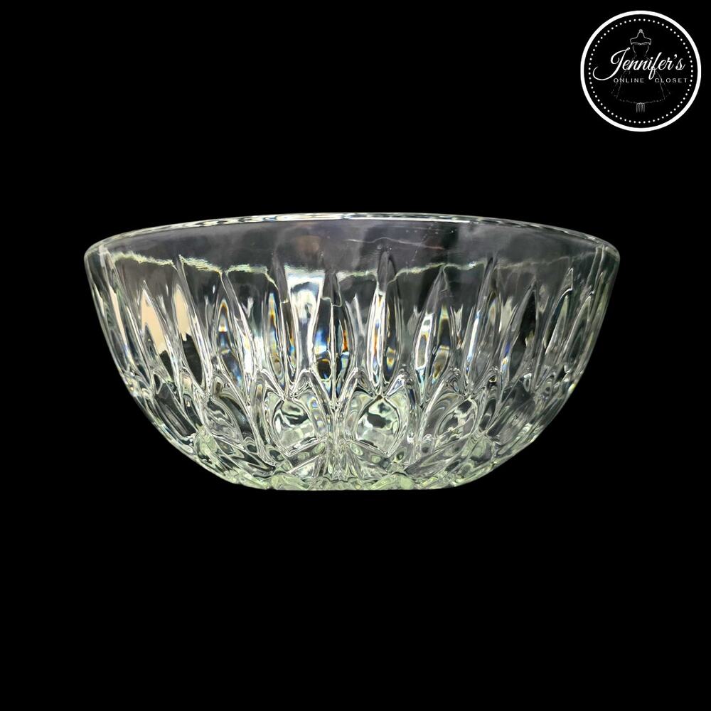 Pasari Indonesia Vintage Pretzel Clear Pressed Glass Serving Bowl